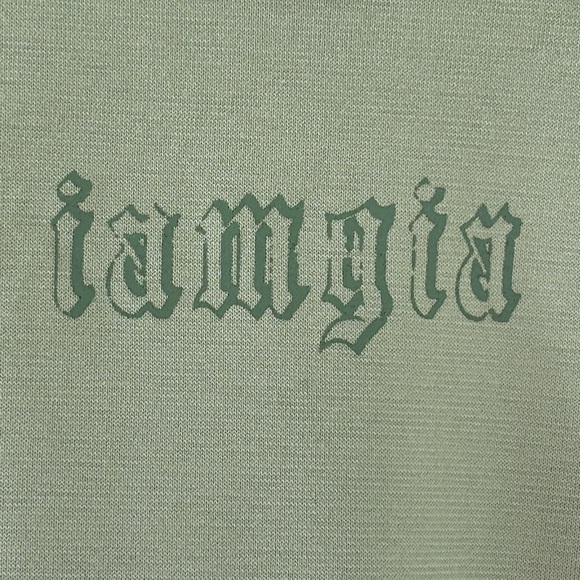 I.AM.GIA Green Tank Crop Top Women’s Size Large Logo on Front - Picture 3 of 3